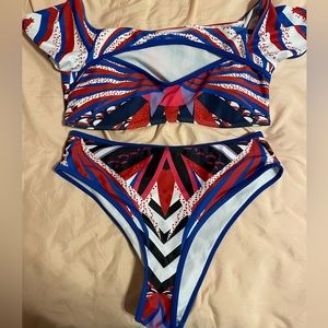 Red white and blue bathing suit